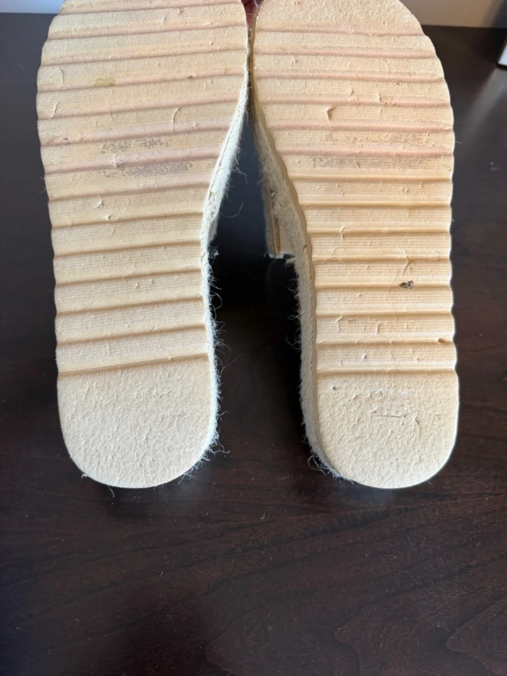 Beach jute wedge slides